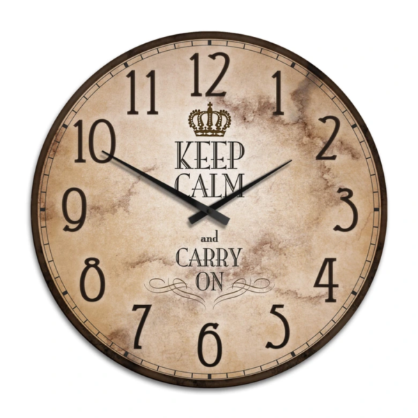 XXL Wall Clock Keep Calm and Carry On Ø 70 cm