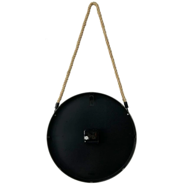 Industrial hanging clock with Roman numerals and rope suspension - railroad station clock