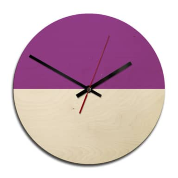 Wooden clock – Hedda yellow