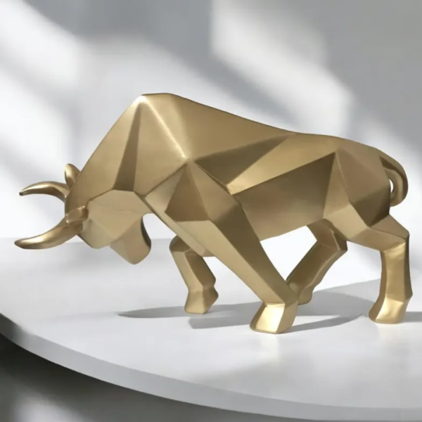 Aesthetic Resin Bull Figurine – Handmade Abstract Sculpture